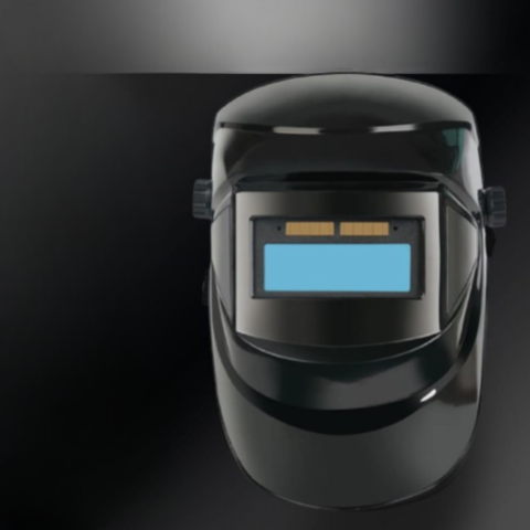 Automaticky ztmavující svářecí maska s čelovkou