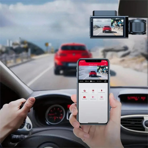 Palubná kamera auto — Dvojitý objektív s integrovanou zadnou kamerou