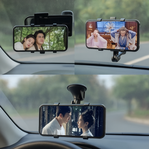 Soporte de Teléfono para Coche — Ajustable y Fijación Sólida