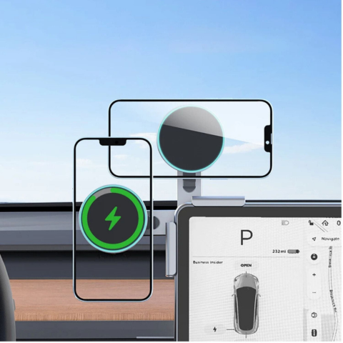 Suport Telefon Pentru Tesla — Fixare Magnetică Și Încărcare Fără Fir