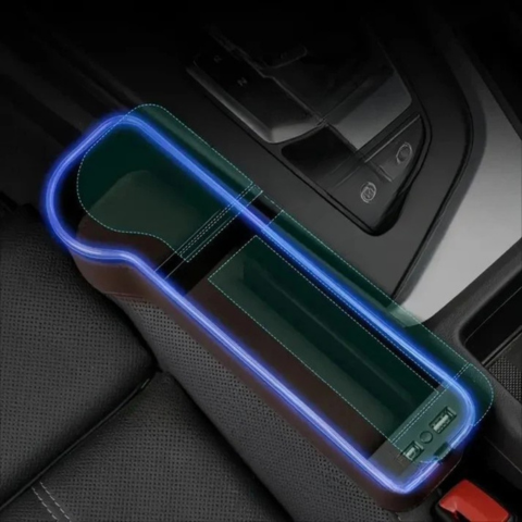 Organizator de scaune auto cu iluminare LED - depozitare practică și ambianță modernă
