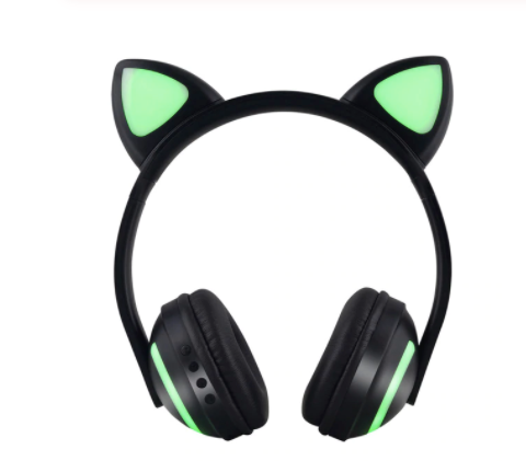 Cuffie Bluetooth luminose per orecchie di gatto - Ascolto confortevole e stile originale