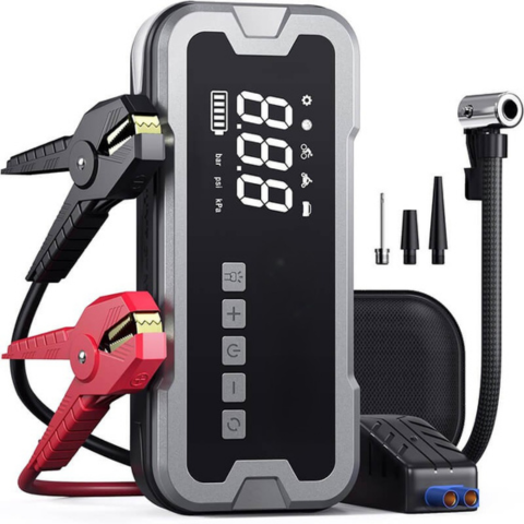 Avviatore Auto Portatile — Multifunzione Con Compressore 