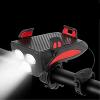Multifunktionel cykel lampe – telefonholder og horn 