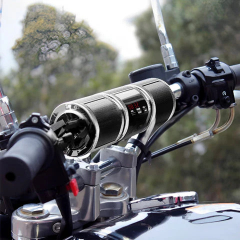 Altoparlanti Moto Per Manubrio — Bluetooth Senza Fili, Radio FM E Porta USB 