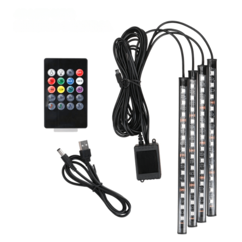 Interior LED Strips For Car – Remote Control And Easy Installation 