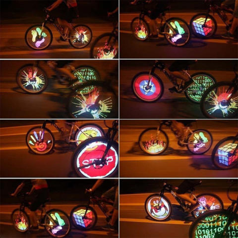 Anpassningsbar LED-lampa – För cykelhjul 