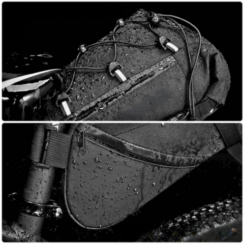 Bolsa de sillín de bicicleta de gran capacidad — impermeable y reflectante 