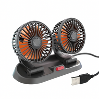 Autoventilator mit zwei Köpfen - USB-Anschluss oder Zigarettenanzünder