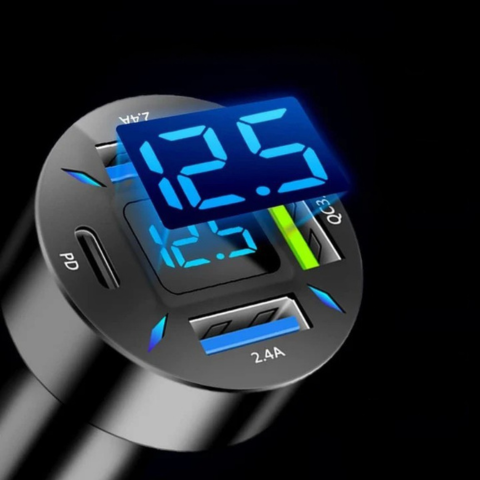 شاحن ولاعة السجائر العالمي ومتعدد USB 