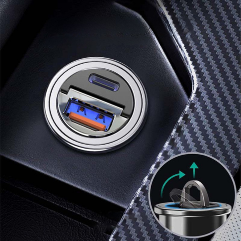 USB-Autoladegerät – Kompakte Zigarettenanzünder-Steckdose 