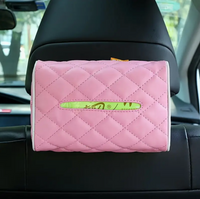 PU Leather Car Tissue Box – Sun Visor or Headrest Mount