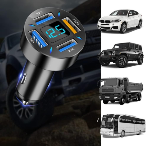 شاحن ولاعة السجائر العالمي ومتعدد USB 